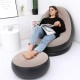 Fotoliu gonflabil bej tip sezlong cu suport picioare, pompa inclusa, pentru interior si exterior Fotoliu gonflabil bej tip sezlong cu suport picioare, pompa inclusa, pentru interior si exterior