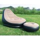 Fotoliu gonflabil bej tip sezlong cu suport picioare, pompa inclusa, pentru interior si exterior Fotoliu gonflabil bej tip sezlong cu suport picioare, pompa inclusa, pentru interior si exterior