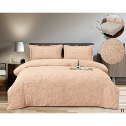                                           Lenjerie de Pat 4 Piese Cocolino Grofată cu Blăniță Premium, Cearceaf cu Elastic 180x200 cm