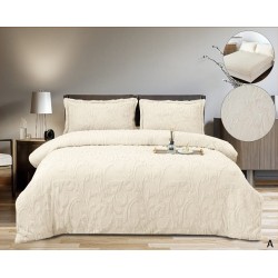                                           Lenjerie de Pat 4 Piese Cocolino Grofată cu Blăniță Premium, Cearceaf cu Elastic 180x200 cm