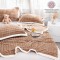                                           Set 3 Piese Pătură Dublă 200x230 cm Cocolino cu Bordură Contrastantă + 2 Fețe de Pernă 52x78 cm