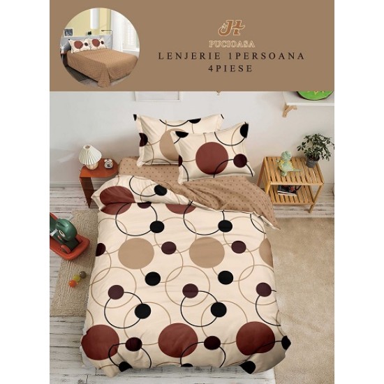                                                    Set Pat 4 Piese „Pucioasa Home” –  Cearceaf de Pat Normal