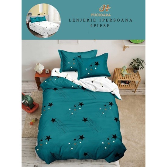                                                    Set Pat 4 Piese „Pucioasa Home” –  Cearceaf de Pat Normal