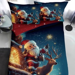                                                Lenjerie de Pat 4 Piese Finet - Colecția Magică de Crăciun (Pat 1 Persoană)