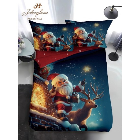                                                 Lenjerie de Pat 4 Piese Finet - Colecția Magică de Crăciun (Pat 1 Persoană)