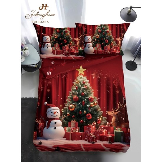                                                Lenjerie de Pat 4 Piese Finet - Colecția Magică de Crăciun (Pat 1 Persoană)