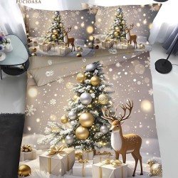                                                Lenjerie de Pat 4 Piese Finet - Colecția Magică de Crăciun (Pat 1 Persoană)