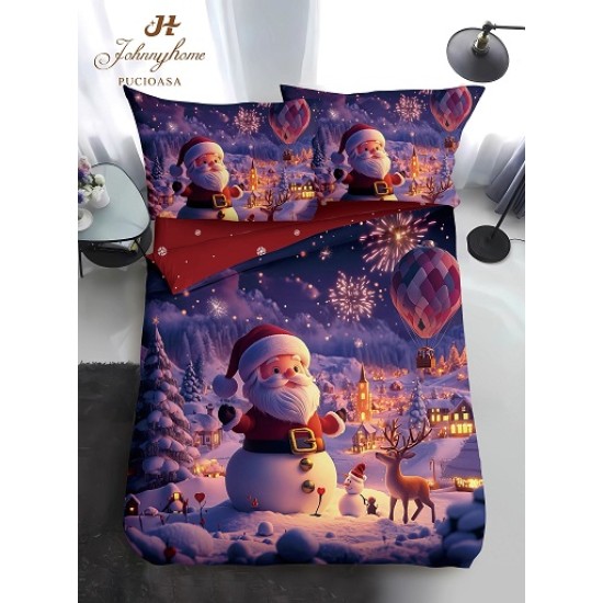                                                Lenjerie de Pat 4 Piese Finet - Colecția Magică de Crăciun (Pat 1 Persoană)