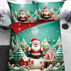                                                 Lenjerie de Pat 4 Piese Finet - Colecția Magică de Crăciun (Pat 1 Persoană)