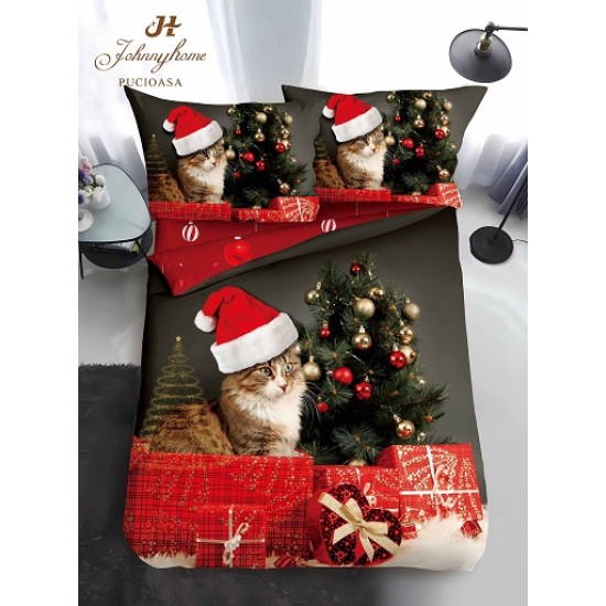                                                 Lenjerie de Pat 4 Piese Finet - Colecția Magică de Crăciun (Pat 1 Persoană)