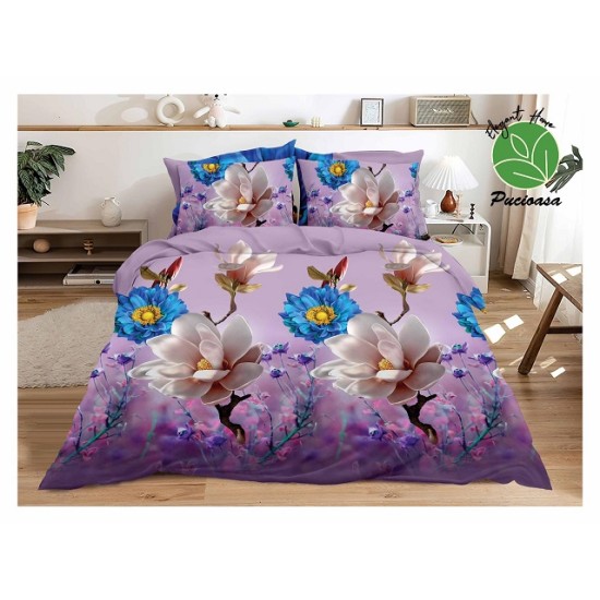                                                     Lenjerie De Pat Model 3D 4 Piese - 2 Persoane 