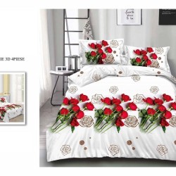                                                     Lenjerie De Pat Model 3D 4 Piese - 2 Persoane 