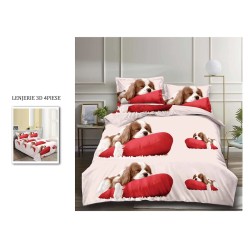                                                     Lenjerie De Pat Model 3D 4 Piese - 2 Persoane 