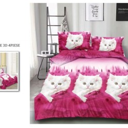                                                     Lenjerie De Pat Model 3D 4 Piese - 2 Persoane 