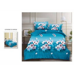                                                     Lenjerie De Pat Model 3D 4 Piese - 2 Persoane 