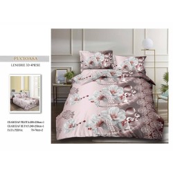                                                        Lenjerie De Pat Model 3D 4 Piese - 2 Persoane 