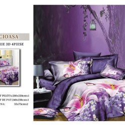          Lenjerie De Pat Model 3D 4 Piese - 2 Persoane 
