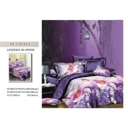                                                       Lenjerie De Pat Model 3D 4 Piese - 2 Persoane 