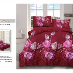            Lenjerie De Pat Model 3D 4 Piese - 2 Persoane 