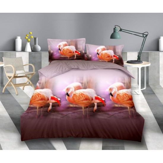                 Lenjerie De Pat Model 3D 4 Piese - 2 Persoane 