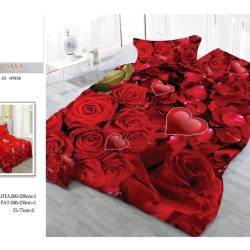                                                       Lenjerie De Pat Model 3D 4 Piese - 2 Persoane 