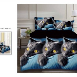                                                     Lenjerie De Pat Model 3D 4 Piese - 2 Persoane 