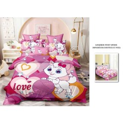                                                    Lenjerie De Pat Model 3D 6 Piese - 2 Persoane 