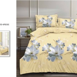                                               Lenjerie De Pat Model 3D 4 Piese - 2 Persoane 