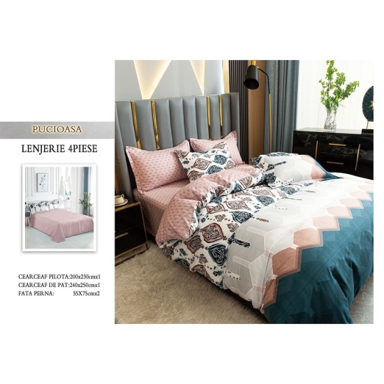                                                    Lenjerie De Pat 4 Piese - 2 Persoane 