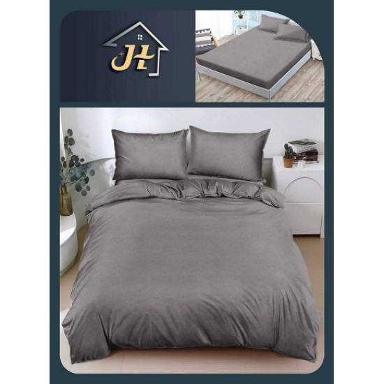                                                     Lenjerie 4 Piese Pat Dublu Cearceaf cu Elastic