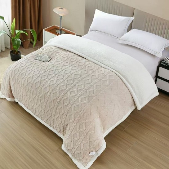 Pătură Cocolino 3D cu Blăniță si Carouri 200x230 CM Pătură Cocolino 3D cu Blăniță si Carouri 200x230 CM