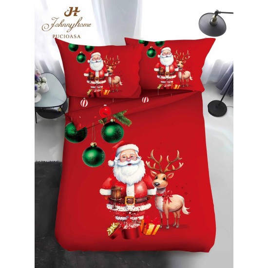                                                Lenjerie de Pat 4 Piese Finet - Colecția Magică de Crăciun (Pat 1 Persoană)