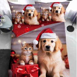                                                Lenjerie de Pat 4 Piese Finet - Colecția Magică de Crăciun (Pat 1 Persoană)