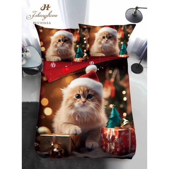                                                Lenjerie de Pat 4 Piese Finet - Colecția Magică de Crăciun (Pat 1 Persoană)