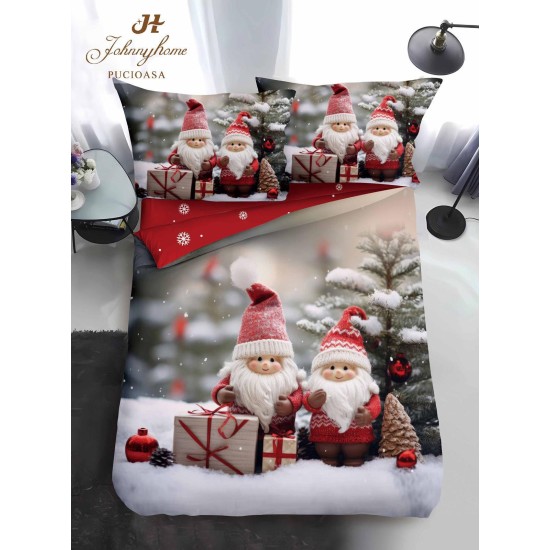                                               Lenjerie de Pat 4 Piese Finet - Colecția Magică de Crăciun (Pat 1 Persoană)