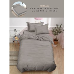                                            Lenjerii de pat 4 Piese Damasc  - 1 Persoana 