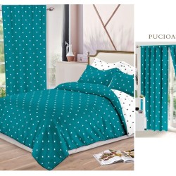                                                    Lenjerie de pat 2 persoane 6 piese cu Draperii 2 piese