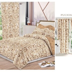                                                    Lenjerie de pat 2 persoane 6 piese cu Draperii 2 piese