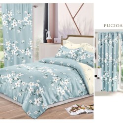                                                    Lenjerie de pat 2 persoane 6 piese cu Draperii 2 piese