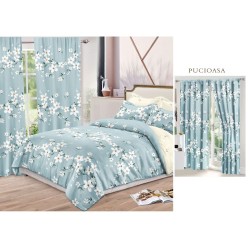                                                   Lenjerie de pat 2 persoane 6 piese cu Draperii 2 piese