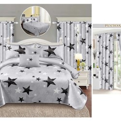                                                    Lenjerie de pat 2 persoane 6 piese cu Draperii 2 piese