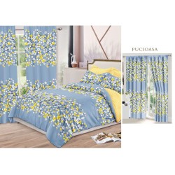                                                    Lenjerie de pat 2 persoane 6 piese cu Draperii 2 piese