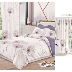                                                    Lenjerie de pat 2 persoane 6 piese cu Draperii 2 piese