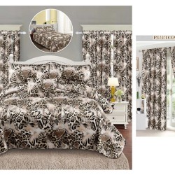                                                    Lenjerie de pat 2 persoane 6 piese cu Draperii 2 piese