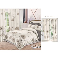                                                    Lenjerie de pat 2 persoane 6 piese cu Draperii 2 piese