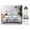                                                       Lenjerie de Pat 4 Piese pentru 2 Persoane, Cearceaf cu Elastic, Imprimeu Elegant Modern