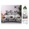                                                       Lenjerie de Pat 4 Piese pentru 2 Persoane, Cearceaf cu Elastic, Imprimeu Elegant Modern