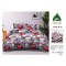                                                         Lenjerie de Pat 4 Piese pentru 2 Persoane, Cearceaf cu Elastic, Imprimeu Elegant Modern