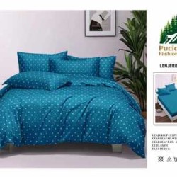                                                         Lenjerie de Pat 4 Piese pentru 2 Persoane, Cearceaf cu Elastic, Imprimeu Elegant Modern