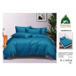                                                        Lenjerie de Pat 4 Piese pentru 2 Persoane, Cearceaf cu Elastic, Imprimeu Elegant Modern